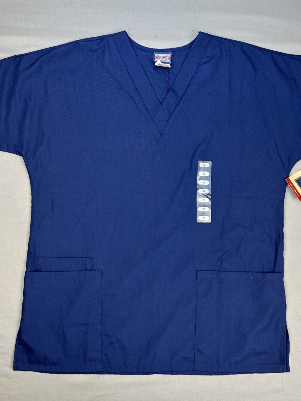 Women's 3-Pocket V-Neck Scrub Top NWT Size Small Navy Blue